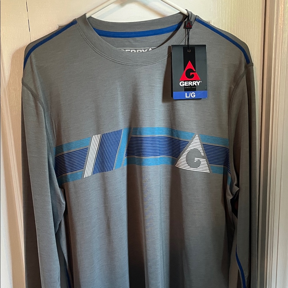 Gerry Men's Long Sleeve Shirt in Gray and Blue